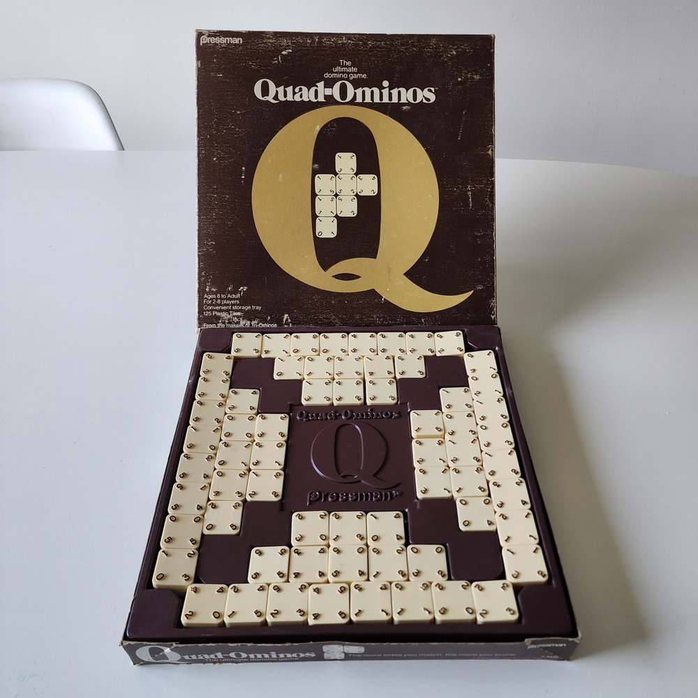 Quadominos Board Game Vintage 1978 Strategy Tiles Domino Play Family Tabletop